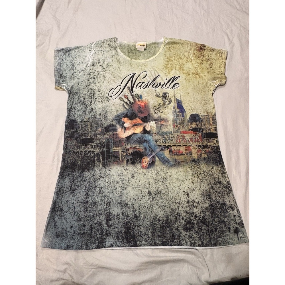 Sunshirt Nashville Music City All-Over Print Women's Graphic Tunic Tee